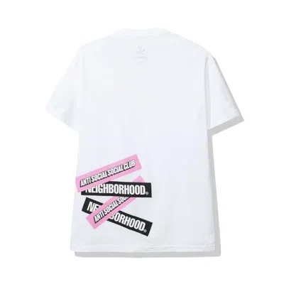 Pre-owned Anti Social Club Men's  X Neighborhood Stuck On You Tee Shirt In White