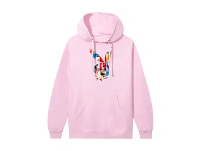 Pre-owned Anti Social Club Men's  X Playboy Of The Year Hoodie In Light Pink
