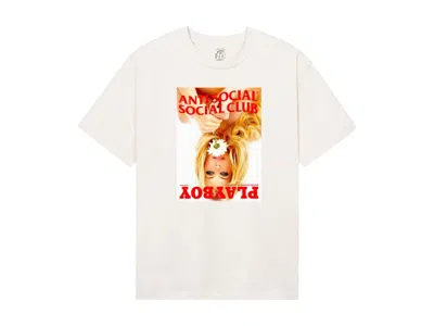 Pre-owned Anti Social Club Men's  X Playboy Of The Year Tee Shirt In Natural