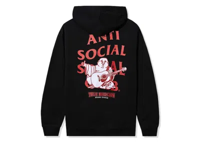 Pre-owned Anti Social Club Men's  X True Religion Antitruth Premium Heavyweight Hoodie In Black