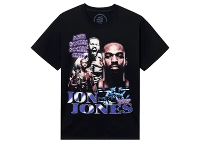 Pre-owned Anti Social Club Men's  X Ufc Jon Jones Tee Shirt In Black