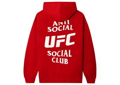 Pre-owned Anti Social Club Men's  X Ufc Selftitled Hoodie In Red