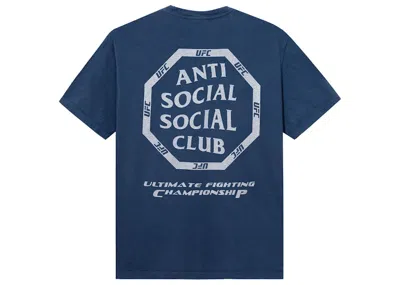 Pre-owned Anti Social Club Men's  X Ufc Ultimatum Tee Shirt In Blue