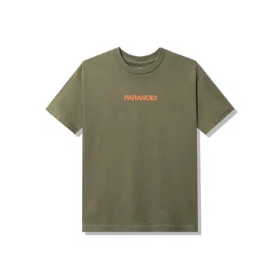 Pre-owned Anti Social Club Men's  X Undefeated Paranoid T-shirt In Olive