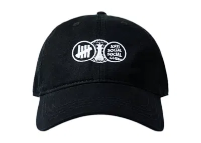 Pre-owned Anti Social Club Men's  X Undefeated Position Dad Hat In Black