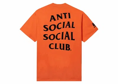 Pre-owned Anti Social Club Men's  X Undefeated Still Paranoid Tee Shirt In Orange