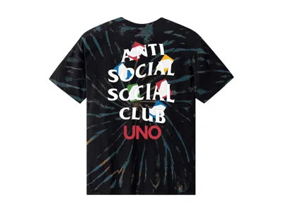 Pre-owned Anti Social Club Men's  X Uno Draw Two Tee Shirt In Black Galaxy