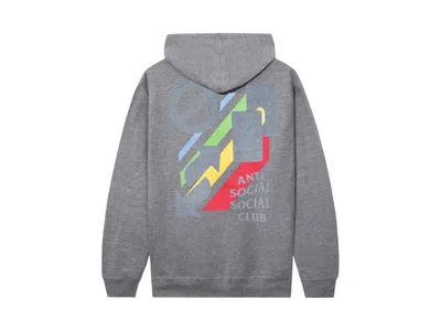 Pre-owned Anti Social Club Men's  X Uno Wild Reflective Hoodie In Gunmetal Heather In Gray