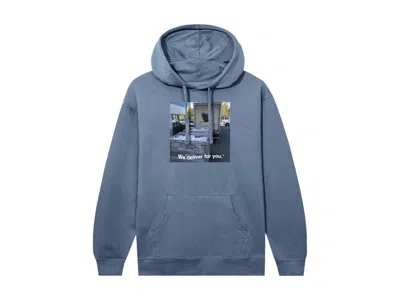 Pre-owned Anti Social Club Men's  X Usps Delivery Hoodie In Storm Blue