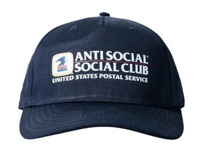 Pre-owned Anti Social Club Men's  X Usps Priority Hat In Blue