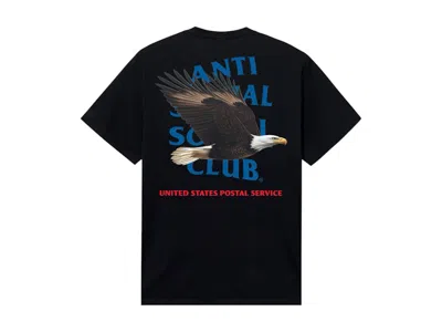 Pre-owned Anti Social Club Men's  X Usps Priority Tee Shirt In Black