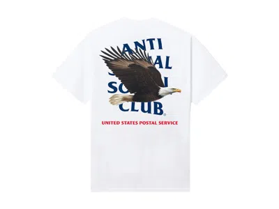 Pre-owned Anti Social Club Men's  X Usps Priority Tee Shirt In White