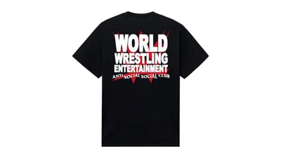 Pre-owned Anti Social Club Men's  X Wwe Championship Belt Tee Shirt In Black