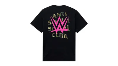 Pre-owned Anti Social Club Men's  X Wwe Lockout Tee Shirt In Black