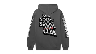 Pre-owned Anti Social Club Men's  X Wwe Wrestlemania Hoodie In Charcoal