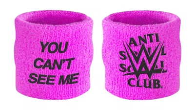 Pre-owned Anti Social Club Men's  X Wwe You Can't See Me Sweatbands In Pink