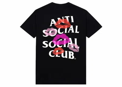 Pre-owned Anti Social Club Men's  Your Kiss Tee Shirt In Black