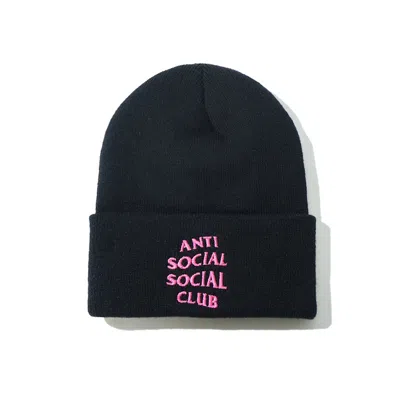 Pre-owned Anti Social Club Mr. Bean Knit Cap (fw19) In Black