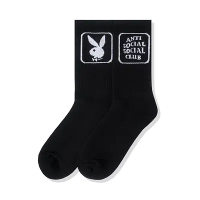 Pre-owned Anti Social Club Playboy Bunny Socks In Black