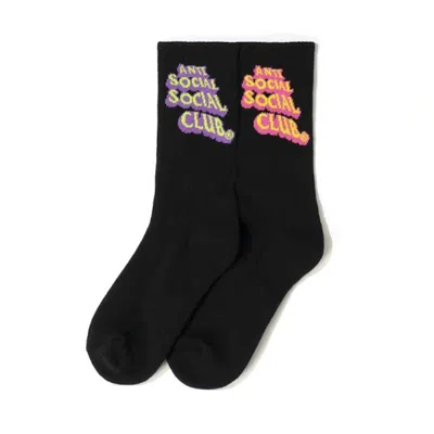 Pre-owned Anti Social Club Pop Up Socks In Black