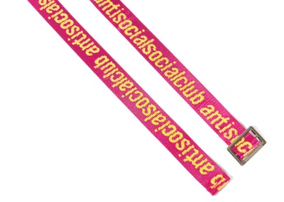 Pre-owned Anti Social Club See Right Thru Me Belt In Pink