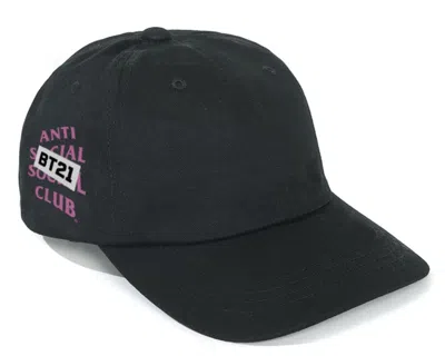 Pre-owned Anti Social Club X Bt21 Snapped Cap (fw19) In Black