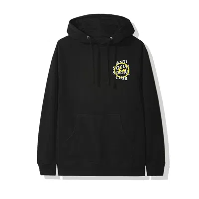 Pre-owned Anti Social Club X Fragment Yellow Bolt Hoodie (fw19) In Black