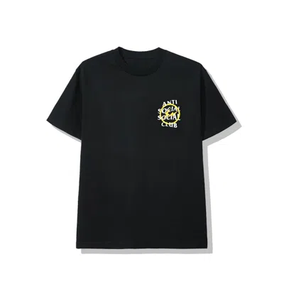 Pre-owned Anti Social Club X Fragment Yellow Bolt Tee Shirt (fw19) In Black