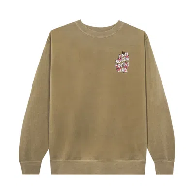 Pre-owned Anti Social Social Club 3.0 Pigment Dye Crewneck 'sand' | Brown | Men's Size L