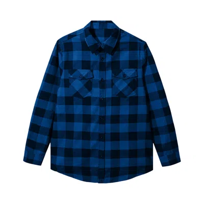 Pre-owned Anti Social Social Club A Fire Inside Flannel 'blue' | Men's Size L