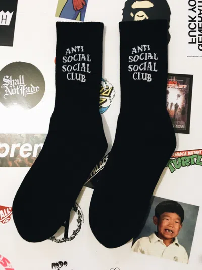 Pre-owned Anti Social Social Club Assc  Logo Socks Black