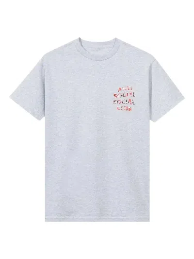 Anti Social Social Club Bed Floral-print T-shirt In Gray