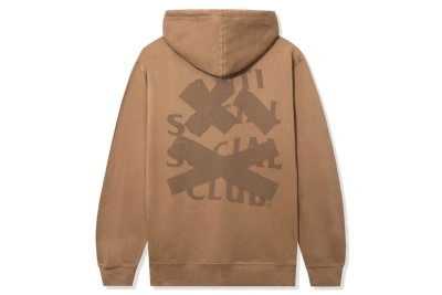 Pre-owned Anti Social Social Club Cancelled Tonal Hoodie Saddle