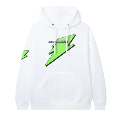 Pre-owned Anti Social Social Club Careless Bolt Hoodie 'white/green' | Men's Size Xxl