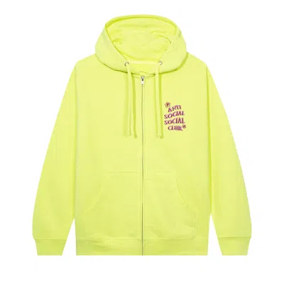 Pre-owned Anti Social Social Club Coral Crush Zip Hoodie 'yellow' | Men's Size M