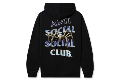 Pre-owned Anti Social Social Club Crawl To Me Heaveyweight Hoodie Black