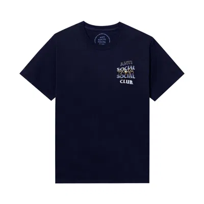 Pre-owned Anti Social Social Club Crawl To Me Tee 'navy' In Blue