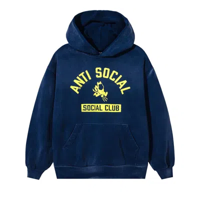 Pre-owned Anti Social Social Club Devil's Playground Hoodie 'vintage Wash Navy' | Blue | Men's Size M