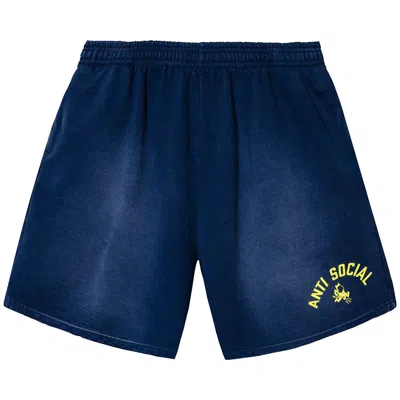 Pre-owned Anti Social Social Club Devil's Playground Shorts 'vintage Wash Navy' | Blue | Men's Size M
