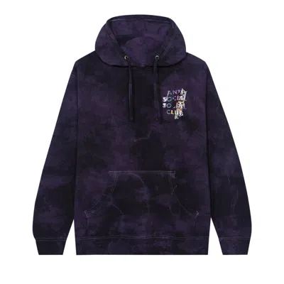 Pre-owned Anti Social Social Club Dissociative Hoodie 'black/purple Tie Dye'