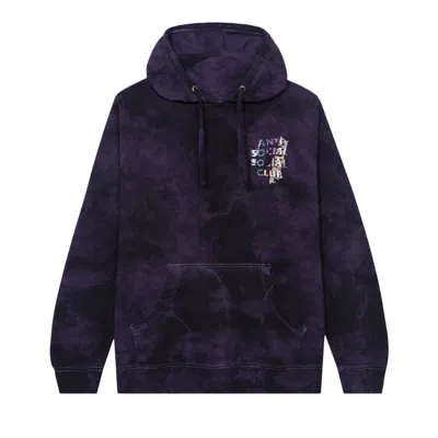Pre-owned Anti Social Social Club Dissociative Tie Dye Hoodie 'black/purple' In Multi-color