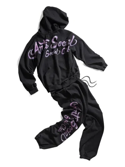 Anti Social Social Club Drawstring-waist Track Pants In Black