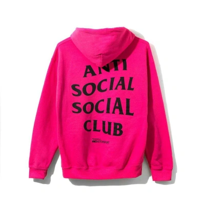 Pre-owned Anti Social Social Club Ds Black Assc 488 Pink Hoodie Bape Kith Kaws Ftp Cdg Fog