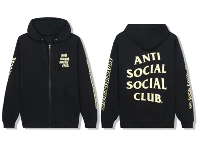Pre-owned Anti Social Social Club Ds Yellow Assc Split Black Zip Hoodie Bape Kith Kaws Vlone