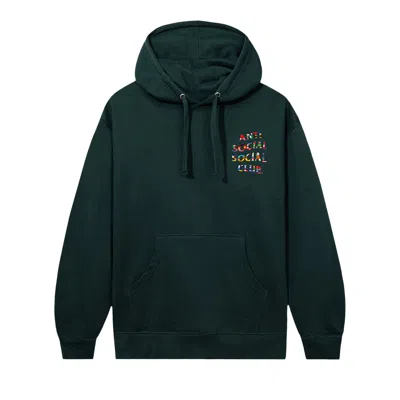 Pre-owned Anti Social Social Club Flag Collage Hoodie 'alpine Green' | Men's Size Xl