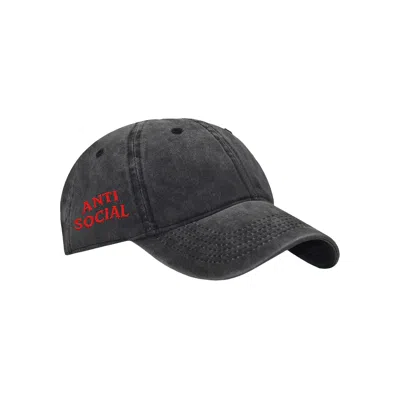 Pre-owned Anti Social Social Club Game Killer Distressed Cap 'black' | Men's Size Onesize