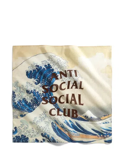 Anti Social Social Club Great Wall Graphic-print Bandana In Neutral