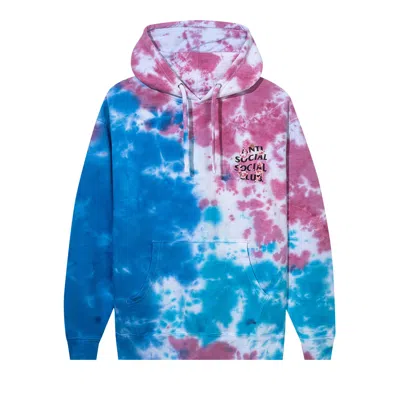 Pre-owned Anti Social Social Club Kkoch Hi-5 Candy Tie Dye Hoodie 'blue'