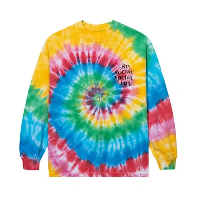 Pre-owned Anti Social Social Club Kkoch Wifi Tie Dye Long-sleeve 'rainbow Tie Dye' In Multi-color