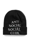 Anti Social Social Club Logo-embroidered Beanie In Black